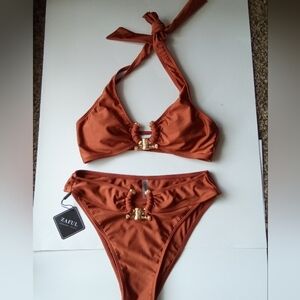 Zaful‎ Brown Bikini Set with Knot Detail #19 Final Price